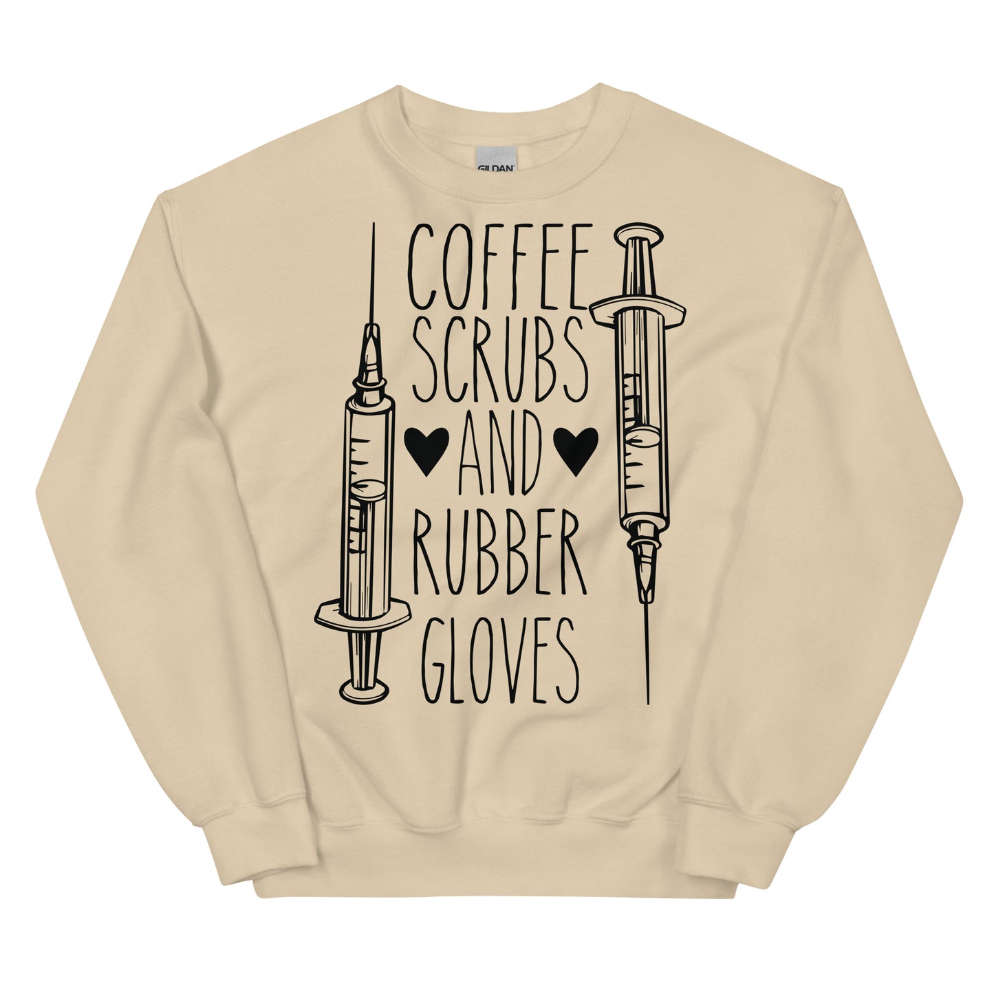 Coffee, Scrubs, and Rubber Gloves Unisex Sweatshirt