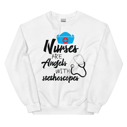 Nurses Are Angels With Stethoscopes Unisex Sweatshirt