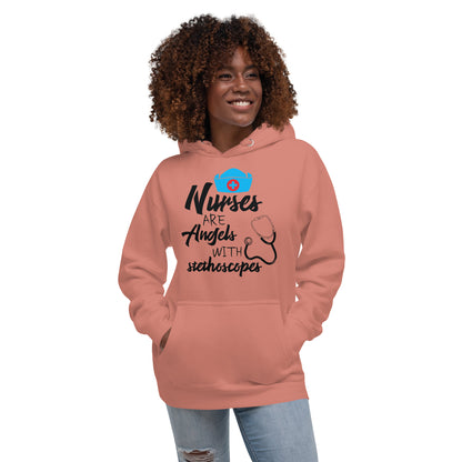 Nurses are Angels with Stethoscope -Unisex Hoodie