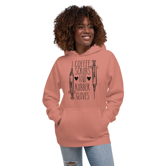 Coffee Scrubs and Rubber Gloves - Unisex Hoodie