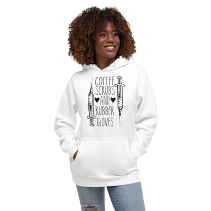 Coffee Scrubs and Rubber Gloves - Unisex Hoodie