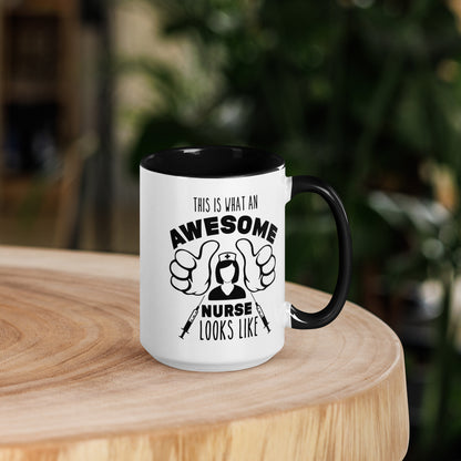 This is What an Awesome Nurse Looks Like - Mug with Color Inside