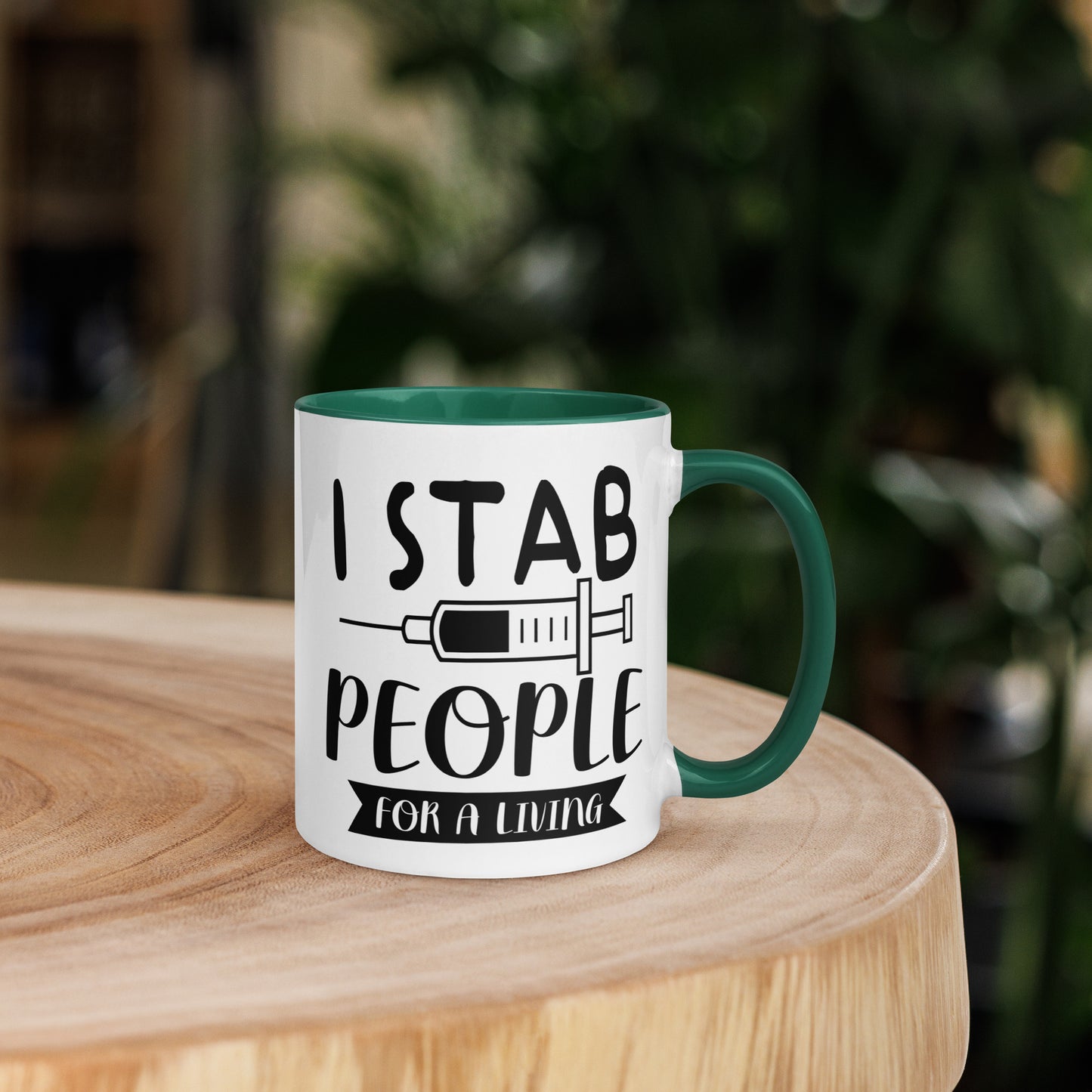 I Stab People for a Living - Mug with Color Inside