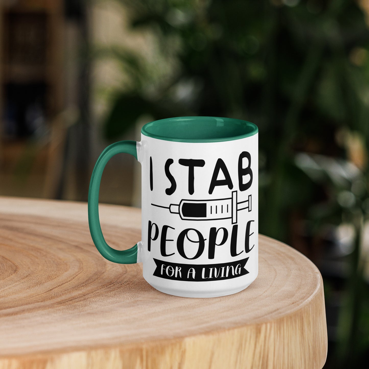 I Stab People for a Living - Mug with Color Inside