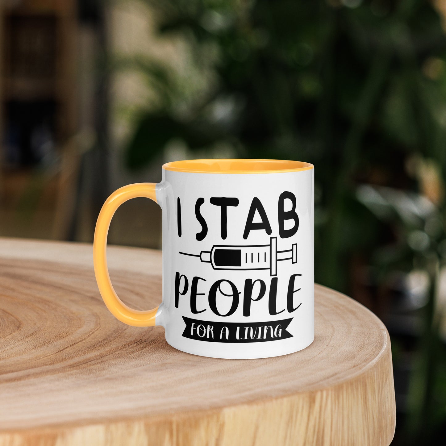 I Stab People for a Living - Mug with Color Inside