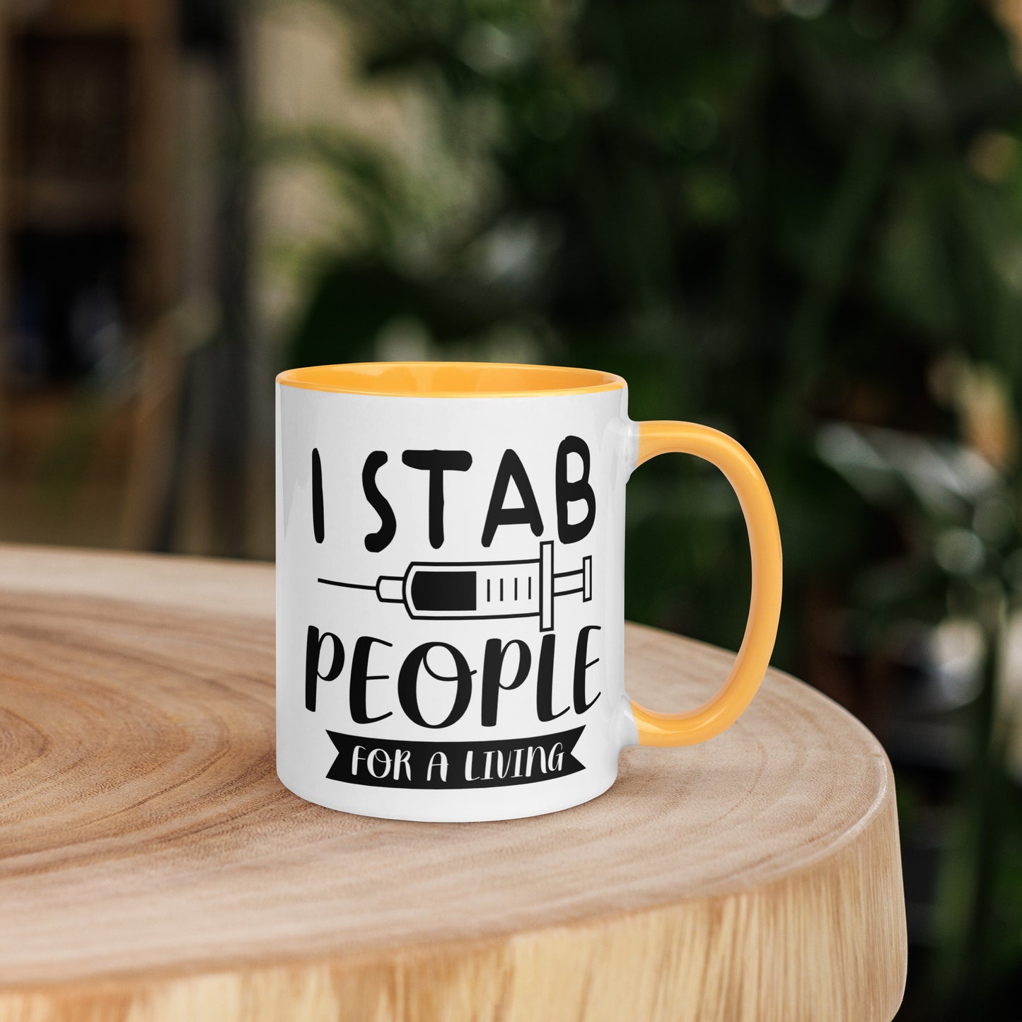 I Stab People for a Living - Mug with Color Inside