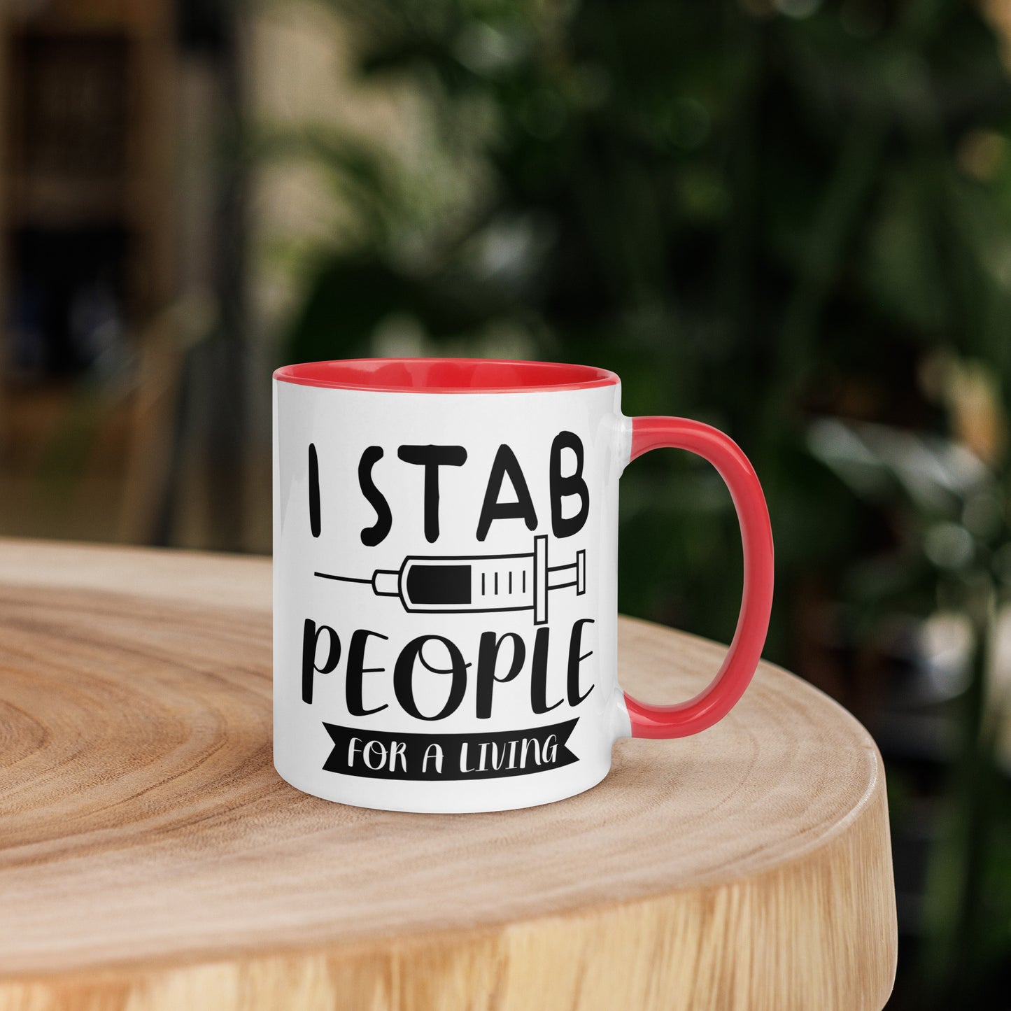 I Stab People for a Living - Mug with Color Inside