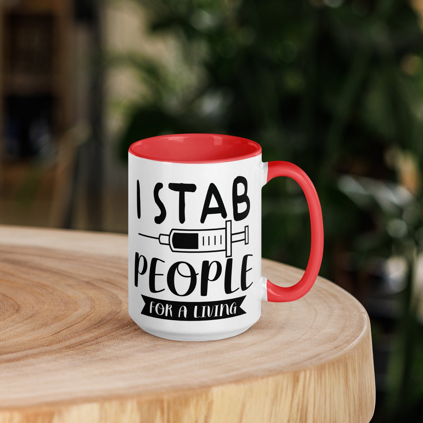 I Stab People for a Living - Mug with Color Inside